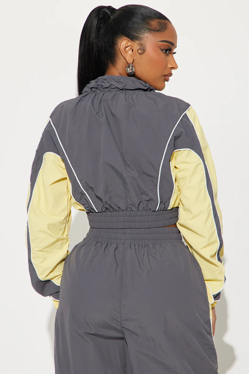 New Era Colorblock Windbreaker Jacket - Charcoal/combo