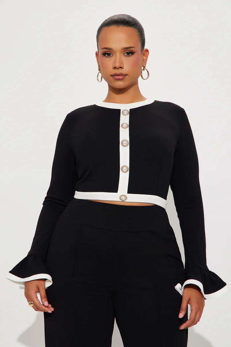 Fancy Seeing You Pant Set - Black