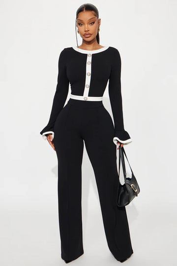 Fancy Seeing You Pant Set - Black