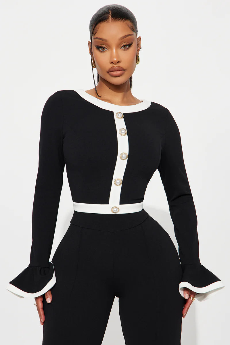 Fancy Seeing You Pant Set - Black