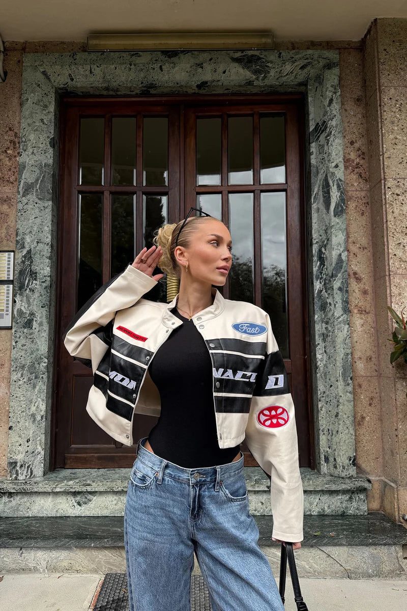 Monaco Cropped Jacket - Ivory/combo
