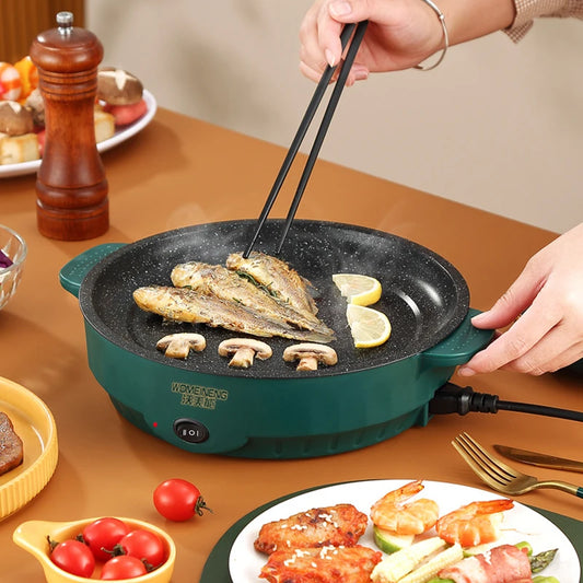 Nonstick Electric Frying Pan – MultiCooker 220V for BBQ & Steak
