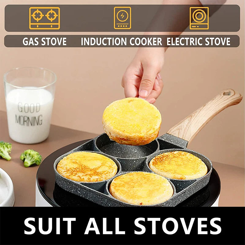 LMETJMA Egg Frying Pan – 4 Cup Nonstick Pancake & Egg Pan