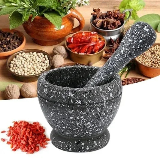 Kitchen Mortar and Pestle – Resin Spice Grinding Bowl