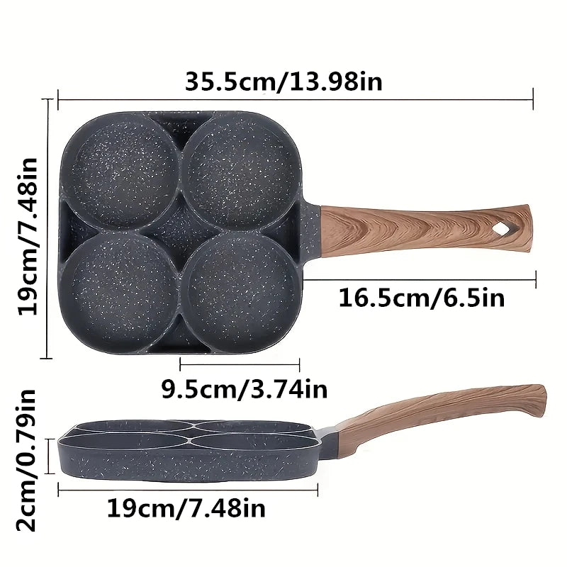 LMETJMA Egg Frying Pan – 4 Cup Nonstick Pancake & Egg Pan
